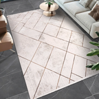SHARED | Leigh Cream Copper Geometric Diamond Modern Machine Woven Li photo 1