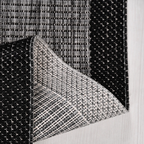 SHARED | Sedge Black Grey Striped Modern Machine Woven Living Room Be photo 1