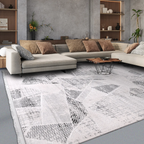 SHARED | Magnetite Light Grey Abstract Modern Machine Woven Living Ro photo 1