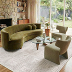 SHARED | Zircon Cream Mid-Century Modern Geometric Machine Woven Livi photo 1