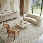 SHARED | Jasper Cream Scandinavian Striped Textured Machine Woven Liv photo 1