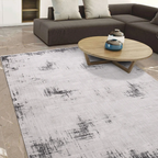 SHARED | Mudanya Grey Charcoal Abstract Modern Machine Woven Living R photo 1