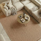SHARED | Wormwood Beige Solid Scandinavian Machine Woven Fringed Livi photo 1