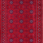 SHARED | Bergama Red Navy Ivory Persian Style Traditional Machine Wov photo 1