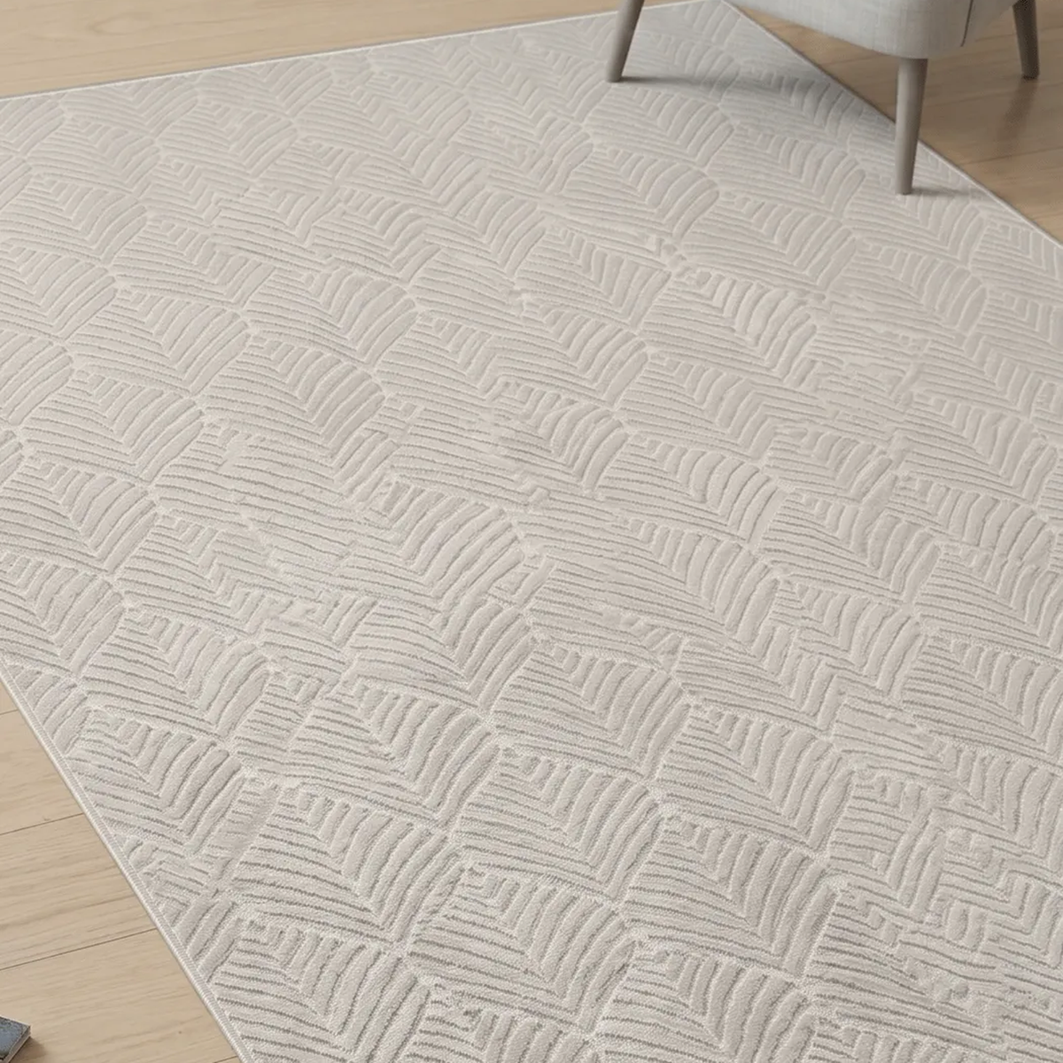 SHARED | Bloodstone Cream Geometric Modern Machine Woven Living Room  photo 1