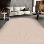 SHARED | Burnet Beige Modern Geometric Machine Woven Cream Ivory Livi photo 1