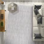 SHARED | Kalkan Light Grey Solid Scandinavian Machine Woven Living Ro photo 1