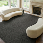 SHARED | Hematite Charcoal Grey Solid Modern Machine Woven Living Roo photo 1