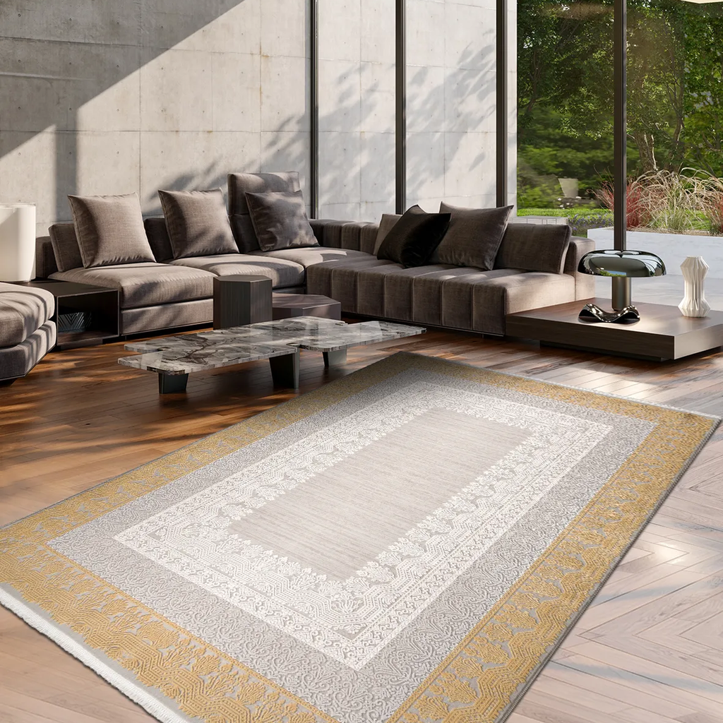 SHARED | Cesme Beige Gold Persian Style Traditional Machine Woven Liv photo 1