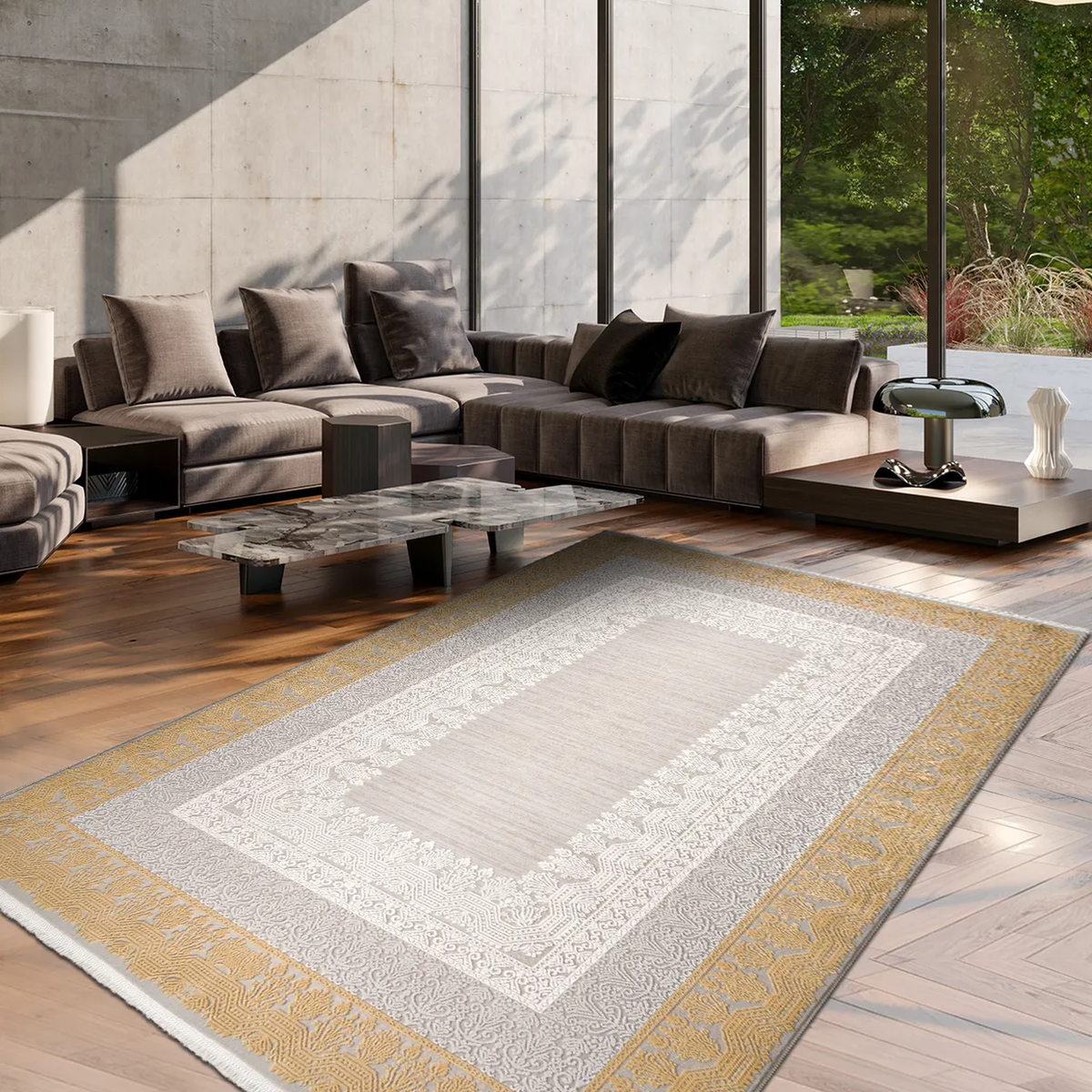 SHARED | Cesme Beige Gold Persian Style Traditional Machine Woven Liv photo 1