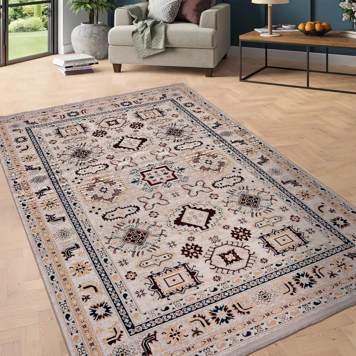 SHARED | Equinox Persian Style Traditional Machine Woven Beige Burgun photo 1