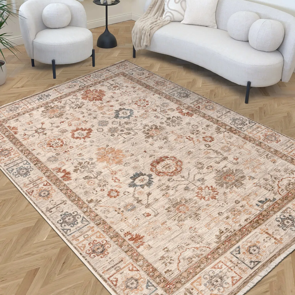 SHARED | Vetch Distressed Persian Style Traditional Machine Woven Cre photo 1