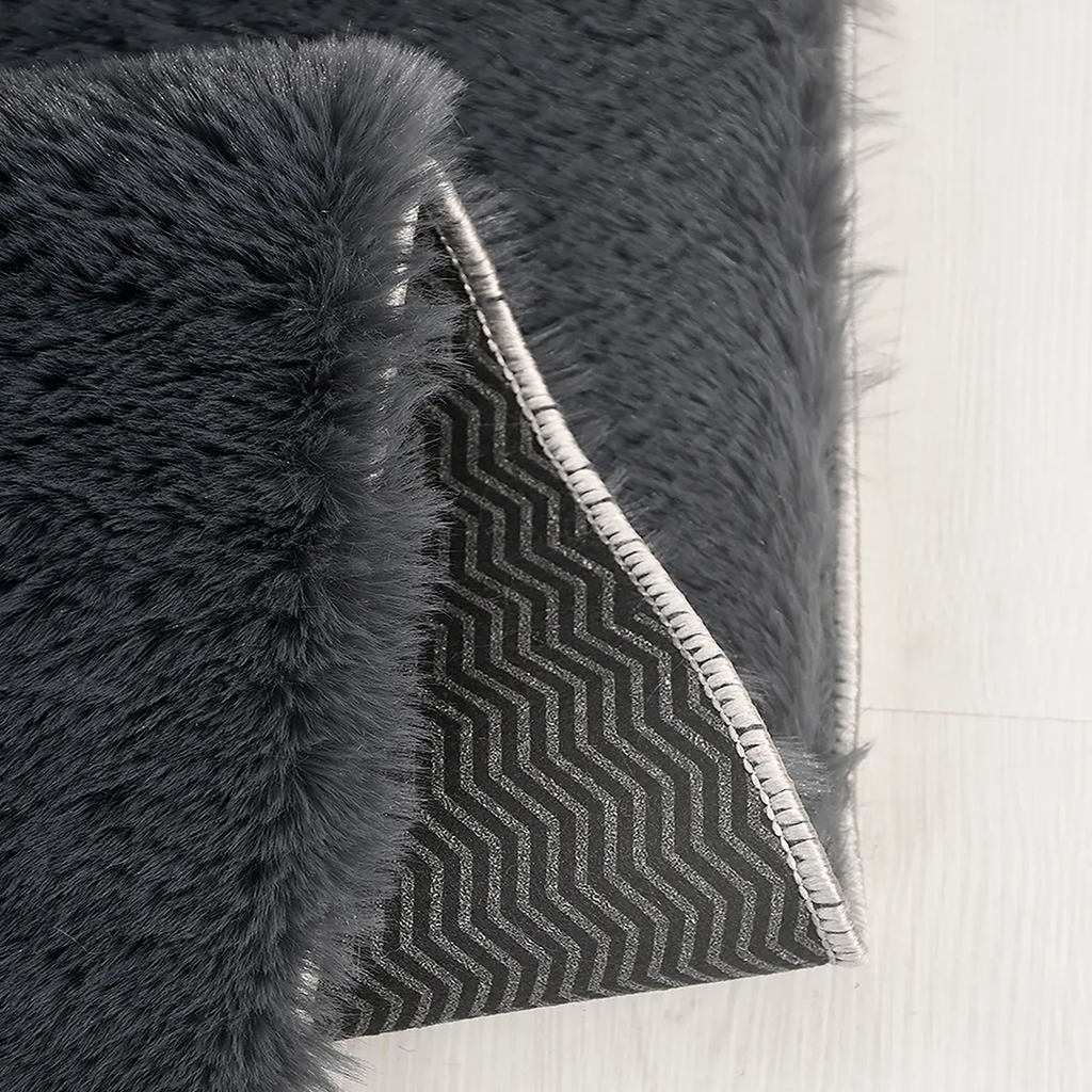 SHARED | Knidos Charcoal Grey Solid Shag Modern Machine Woven Living  photo 1
