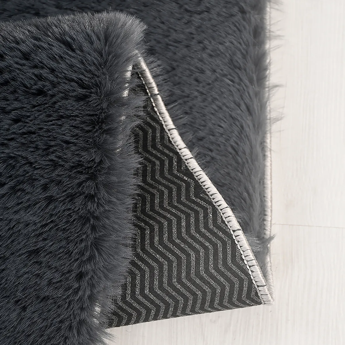 SHARED | Knidos Charcoal Grey Solid Shag Modern Machine Woven Living  photo 1