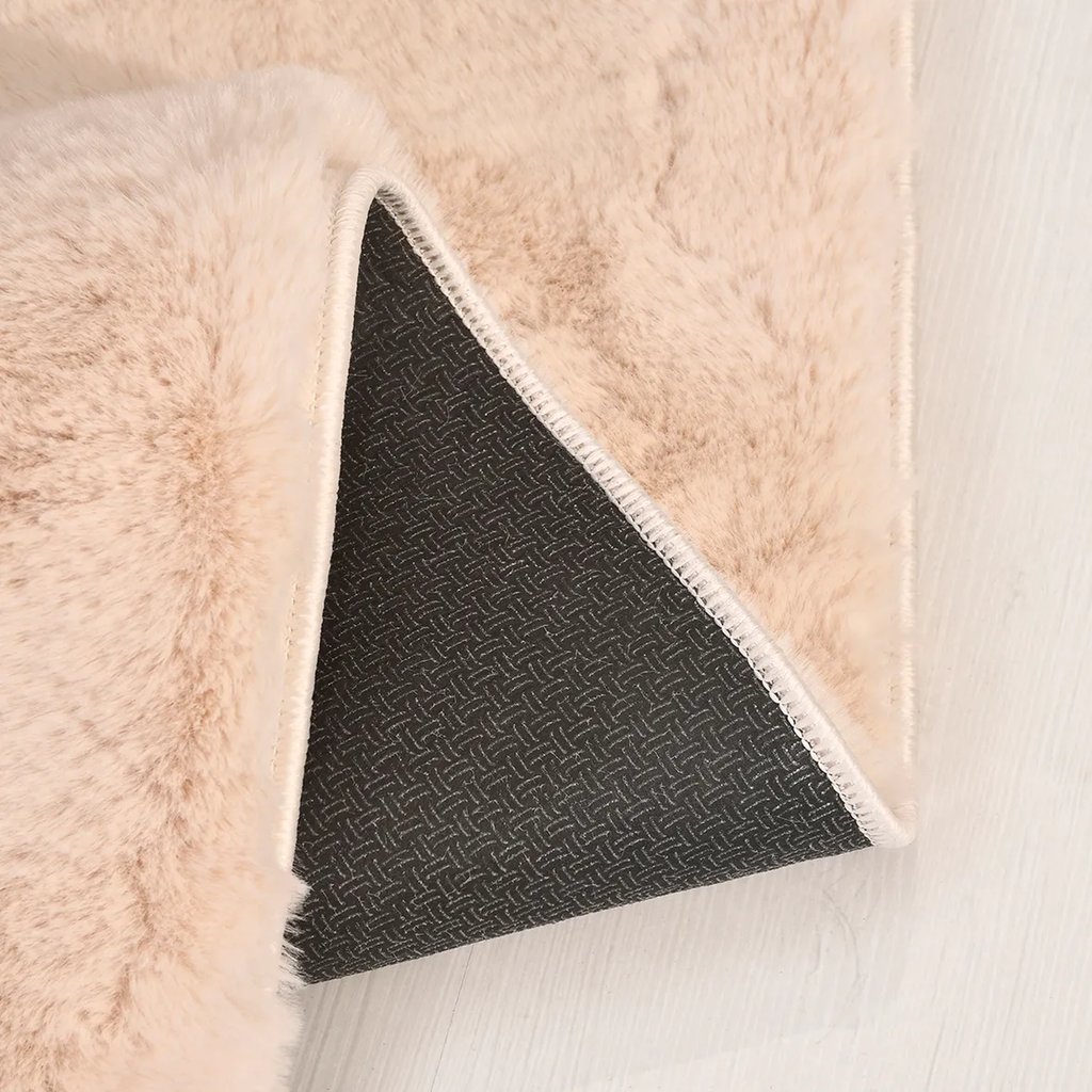 SHARED | Fethiye Blush Pink Solid Shaggy Faux Fur Machine Woven Glam  photo 1