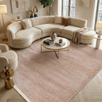 SHARED | Mallow Blush Pink Solid Modern Machine Woven Fringe Living R photo 1