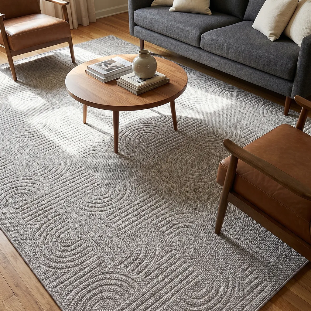 SHARED | Halo Light Grey Modern Geometric Arch Machine Woven Living R photo 1