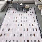 SHARED | Upland Cream Grey Modern Geometric Machine Woven Living Room photo 1