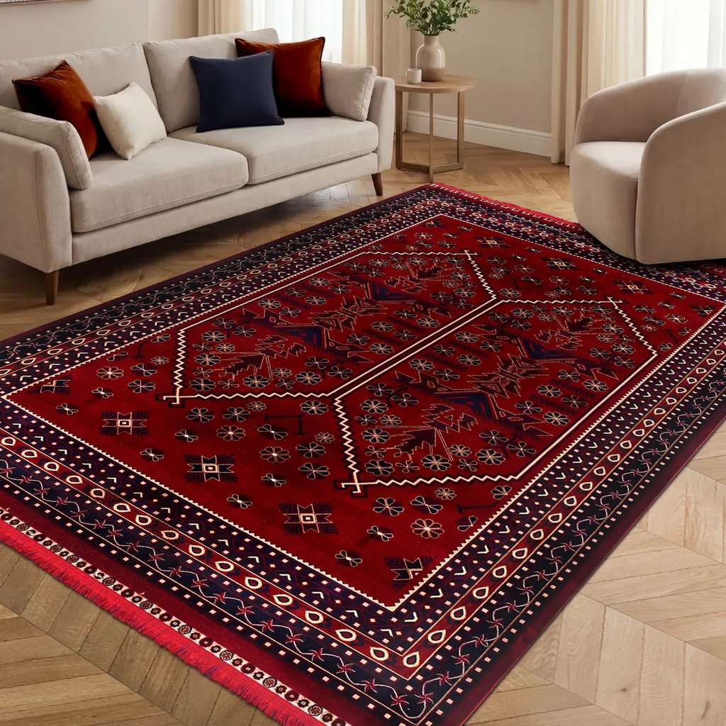 SHARED | Sunstone Persian Style Traditional Medallion Red Navy Cream  photo 1