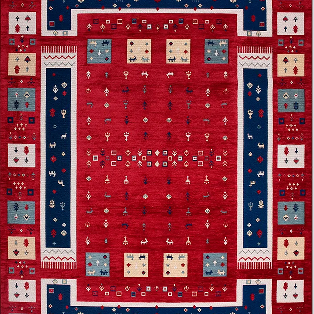 SHARED | Antalya Red Navy Persian Style Traditional Machine Woven Liv photo 1