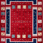 SHARED | Antalya Red Navy Persian Style Traditional Machine Woven Liv photo 1