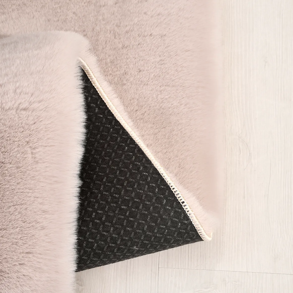 SHARED | Ephesus Blush Pink Solid Shaggy Faux Fur Machine Woven Glam  photo 1