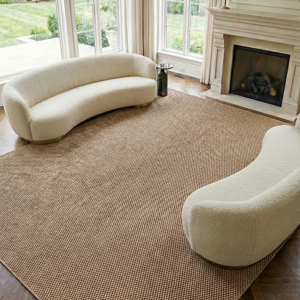 SHARED | Gypsum Beige Solid Coastal Machine Woven Living Room Bedroom photo 1