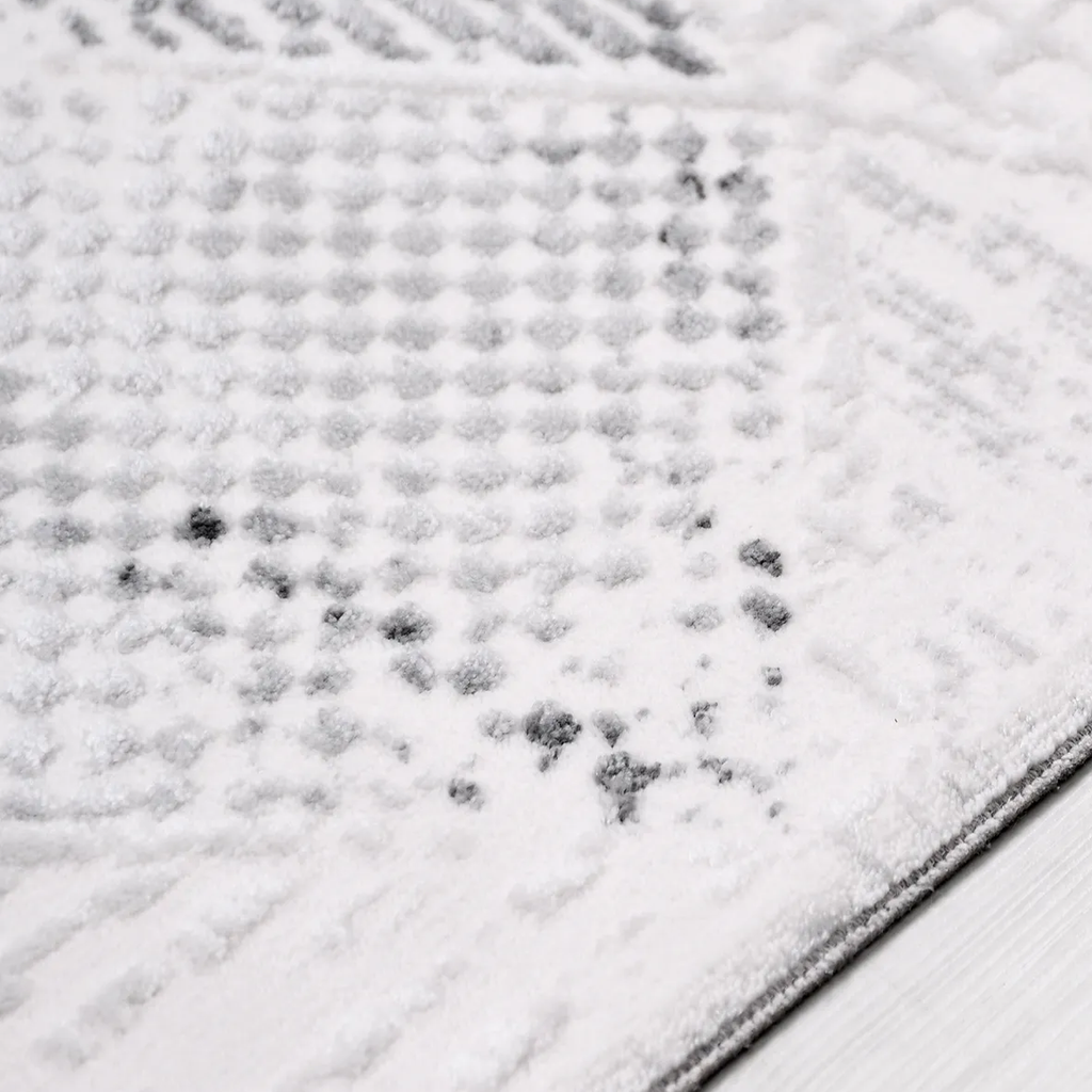 SHARED | Magnetite Light Grey Abstract Modern Machine Woven Living Ro photo 2