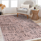 SHARED | Iris Blush Pink Boho Abstract Tribal Machine Woven Living Ro photo 2