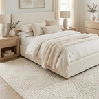 SHARED | Snowmelt Cream Abstract Modern Machine Woven Textured Living photo 2