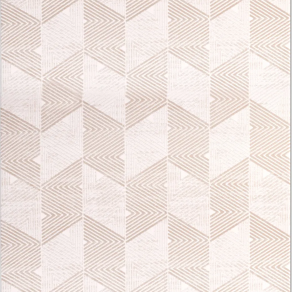 SHARED | Chasm Cream Beige Geometric Triangle Modern Machine Woven Li photo 2