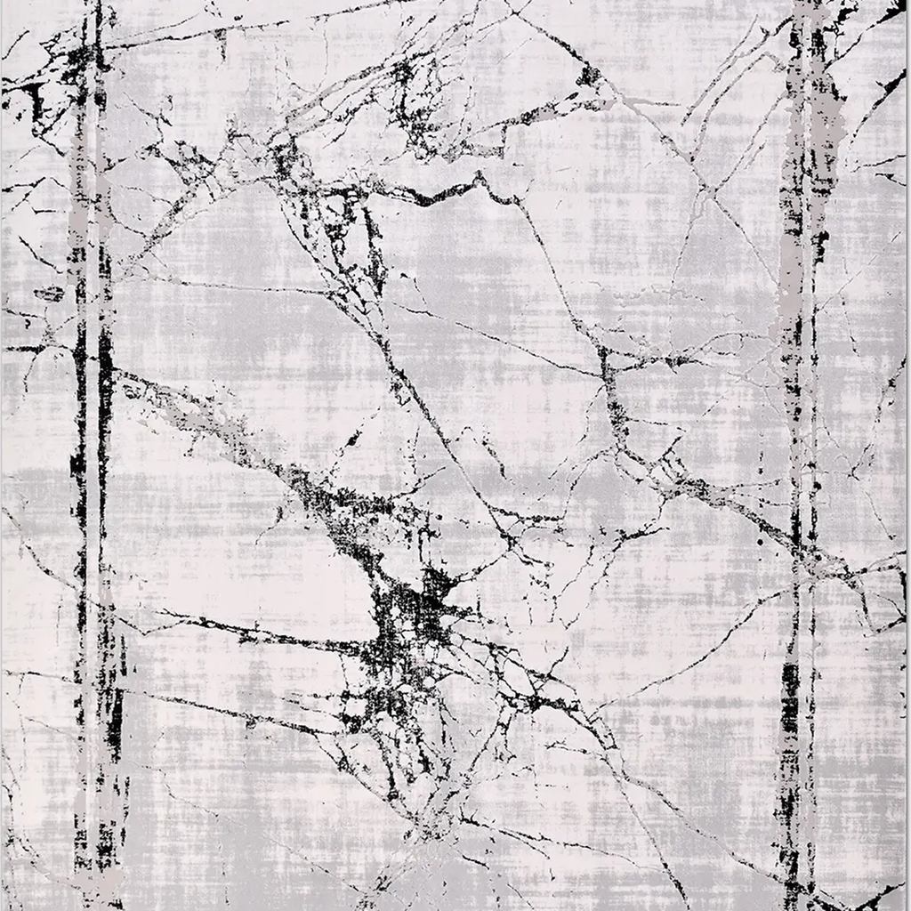 SHARED | Shingle Modern Abstract Marble Effect Light Grey Cream Black photo 2