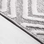 SHARED | Bilberry Modern Geometric Diamond Lattice Grey Ivory Machine photo 2