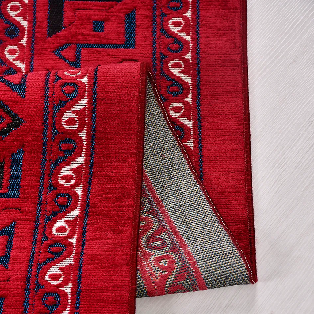 SHARED | Ayvalik Persian Style Traditional Machine Woven Red Navy Cre photo 2