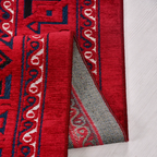 SHARED | Ayvalik Persian Style Traditional Machine Woven Red Navy Cre photo 2