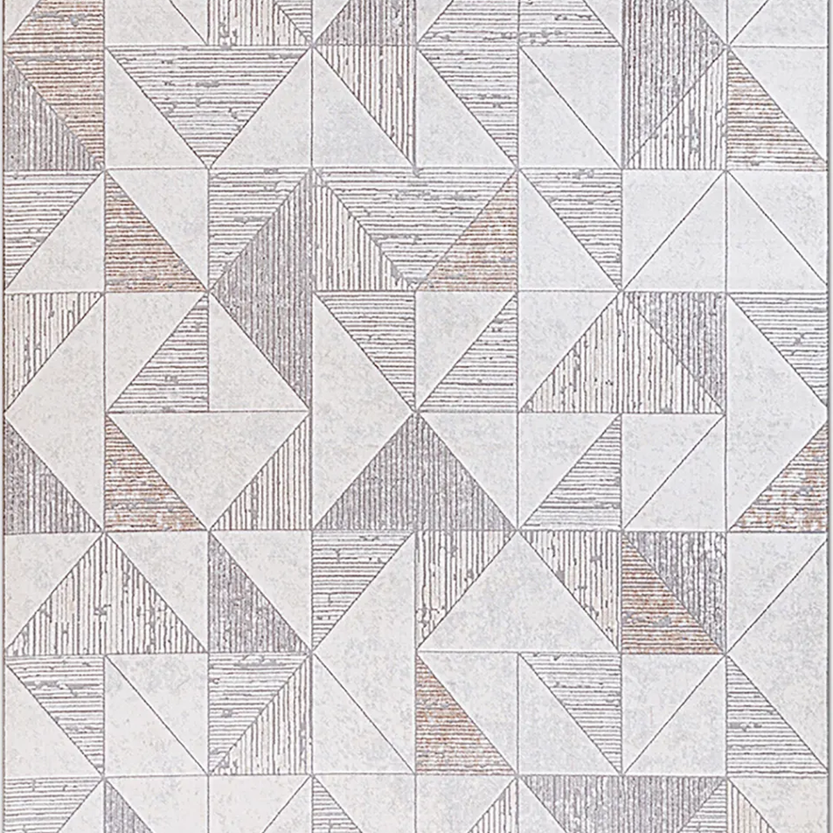 SHARED | Hollyhock Cream Grey Geometric Triangle Mosaic Modern Machin photo 2