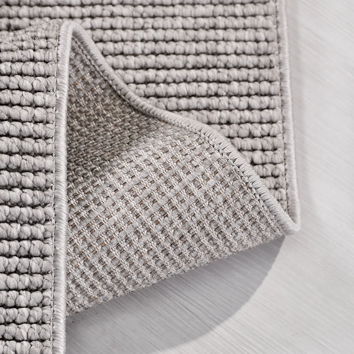 SHARED | Kaolin Grey Ivory Solid Modern Machine Woven Flatweave Livin photo 2