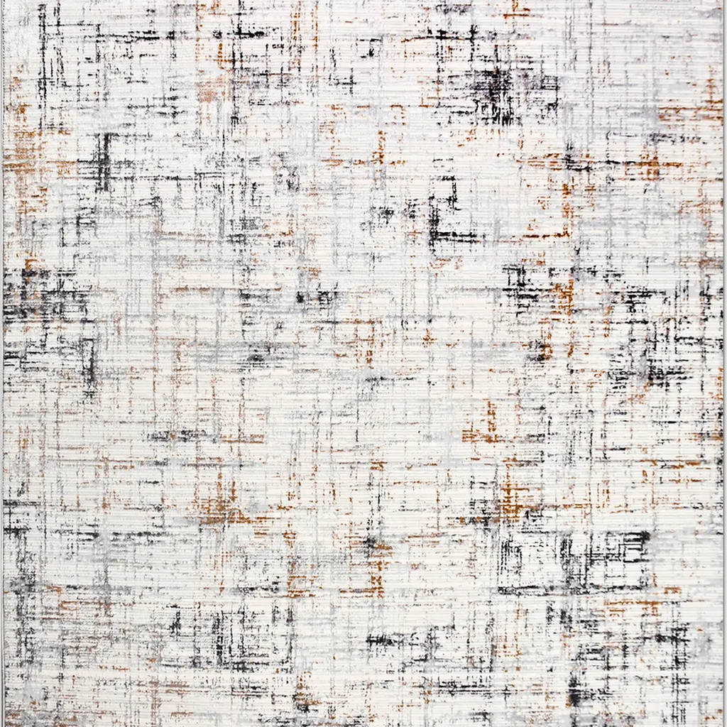 SHARED | Sanicle Cream Abstract Modern Machine Woven Charcoal Rust Gr photo 2