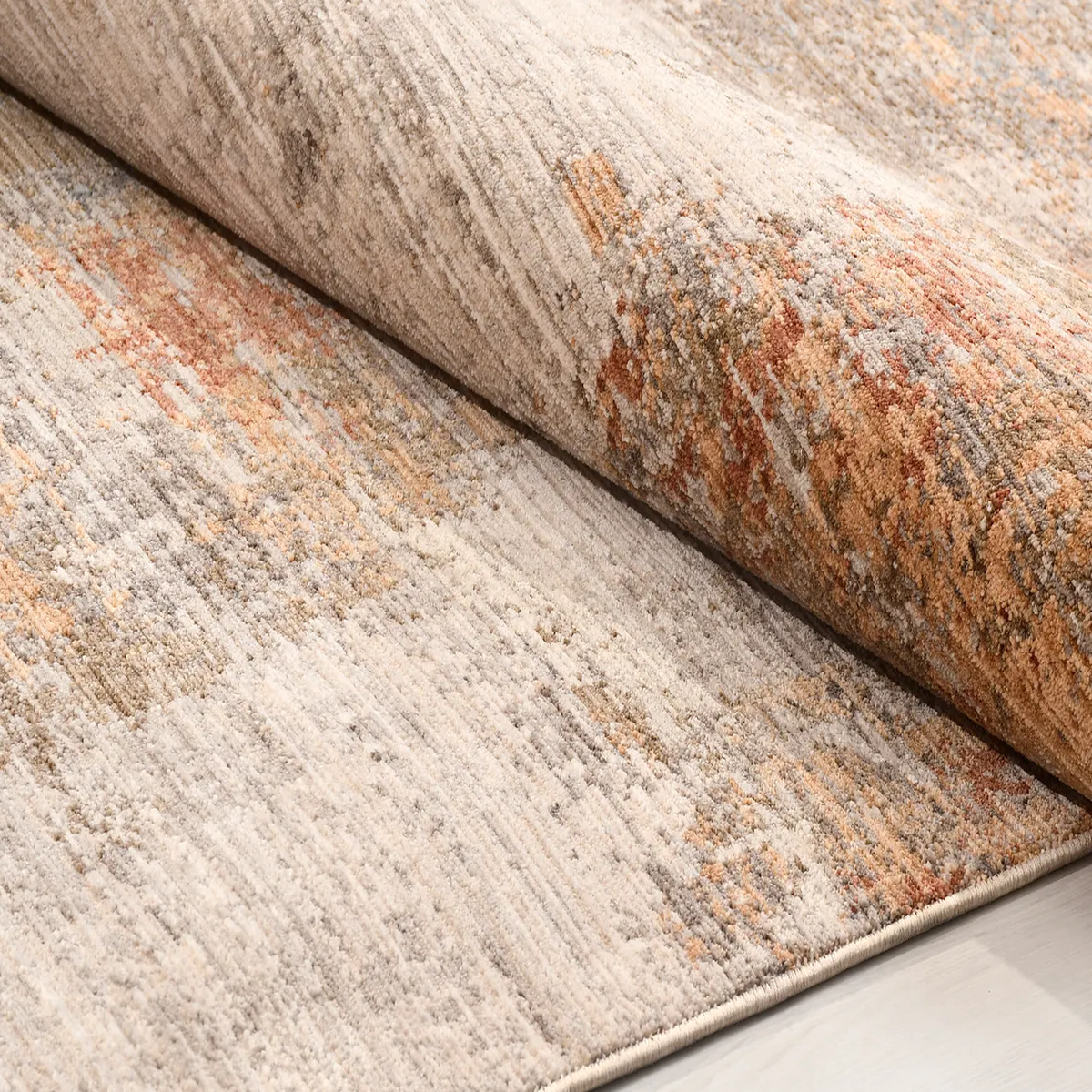 SHARED | Valerian Terracotta Cream Abstract Modern Machine Woven Livi photo 2
