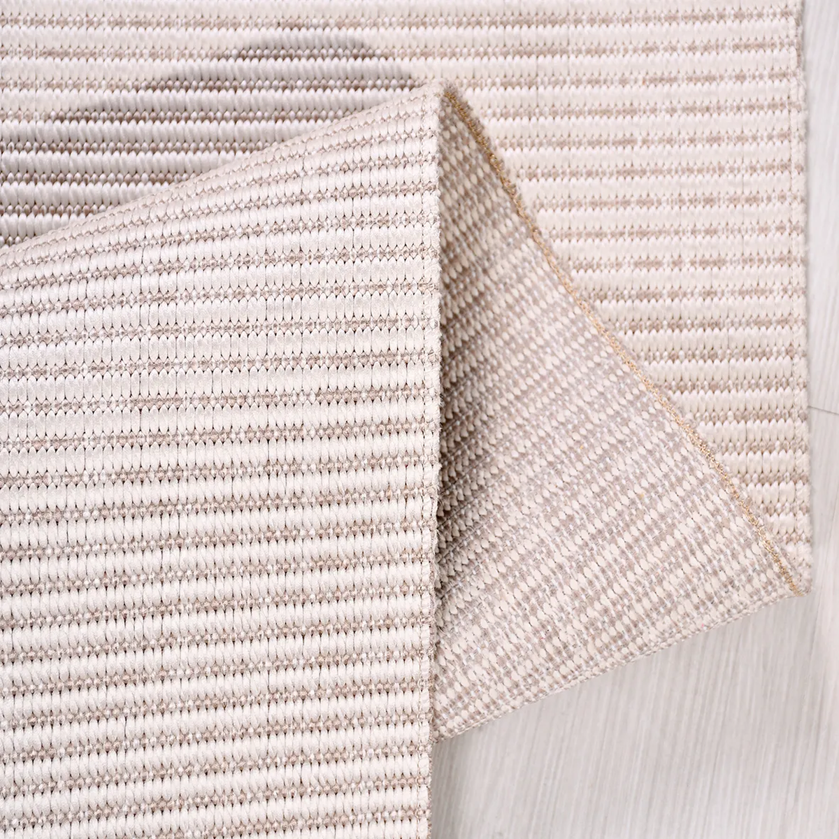 SHARED | Porphyry Cream Beige Striped Modern Machine Woven Living Roo photo 2