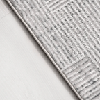 SHARED | Fell Modern Geometric Light Grey Ivory Machine Woven Living  photo 2