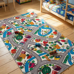 SHARED | Mere Cream Multicolour Abstract Town Map Machine Woven Kids  photo 2