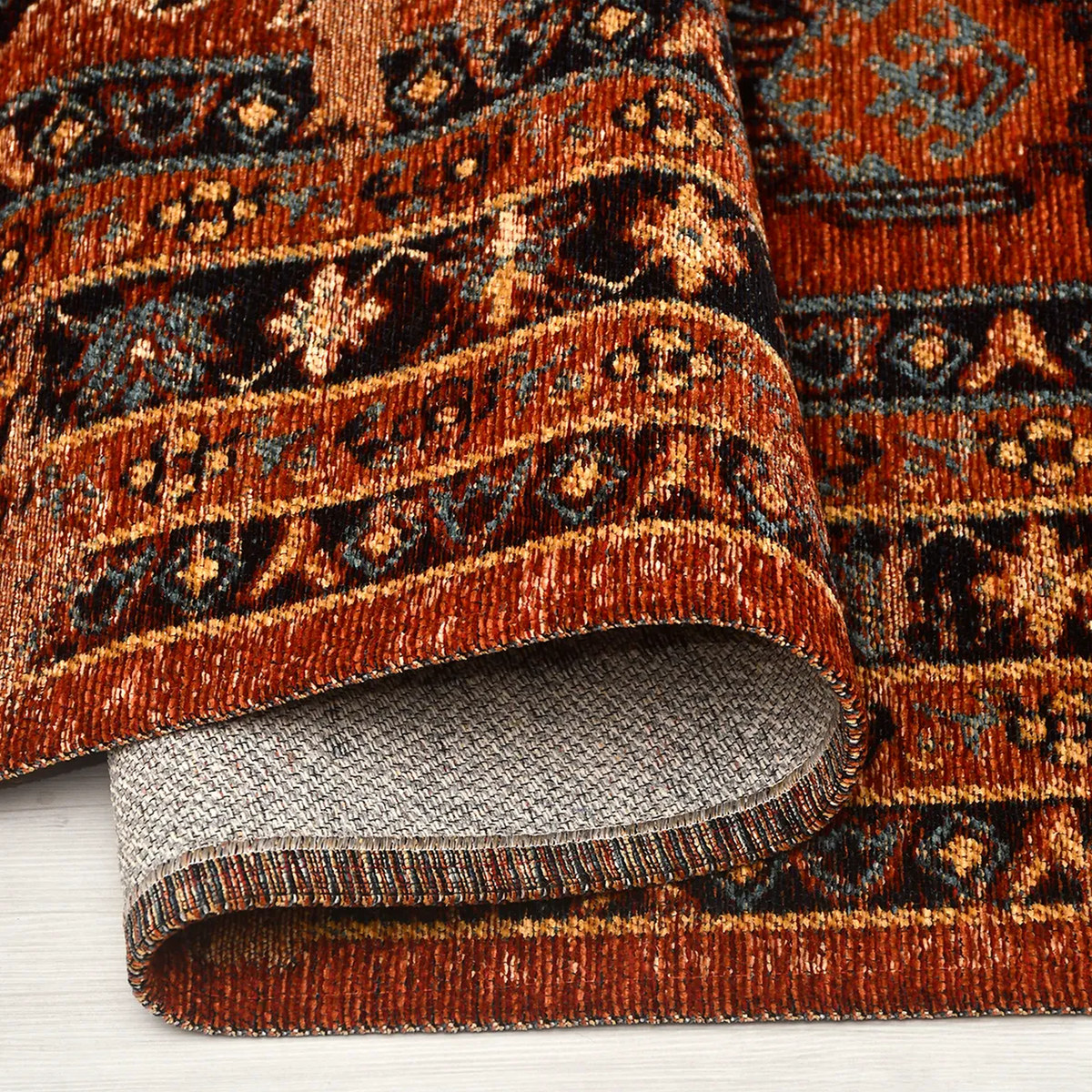 SHARED | Crescent Rust Persian Style Traditional Machine Woven Living photo 2
