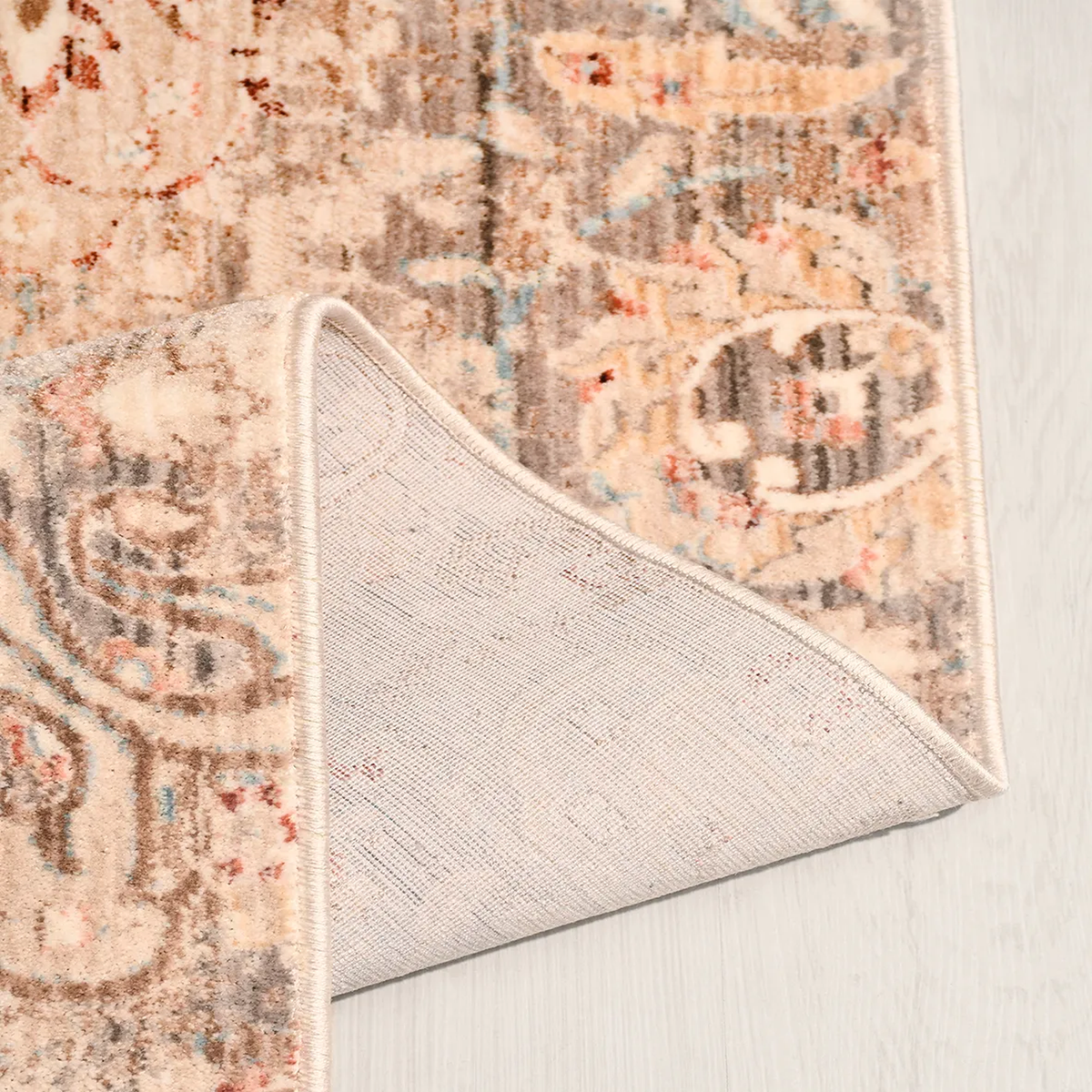 SHARED | Pergola Distressed Persian Style Floral Taupe Cream Rust Mac photo 2