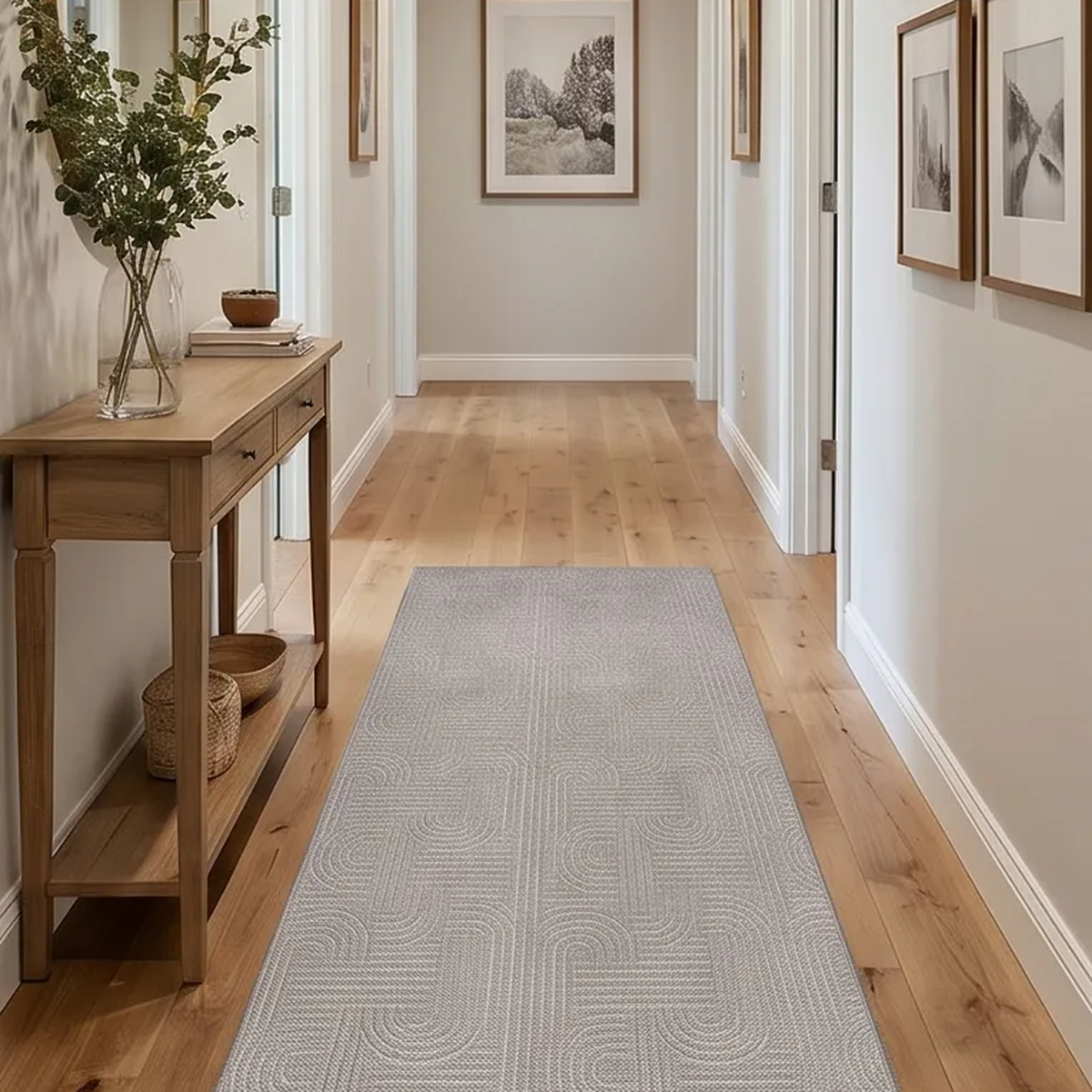 SHARED | Halo Light Grey Modern Geometric Arch Machine Woven Living R photo 2