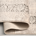 SHARED | Arbour Cream Taupe Distressed Damask Machine Woven Transitio photo 2