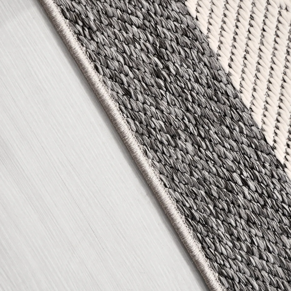SHARED | Chicory Cream Charcoal Scandinavian Geometric Machine Woven  photo 2