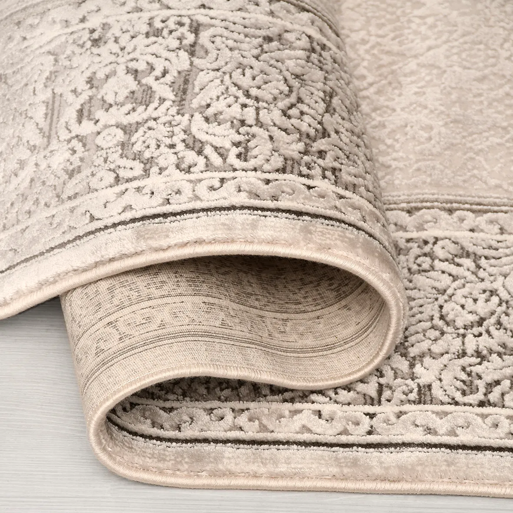 SHARED | Arcade Cream Taupe Brown Persian Style Traditional Machine W photo 2