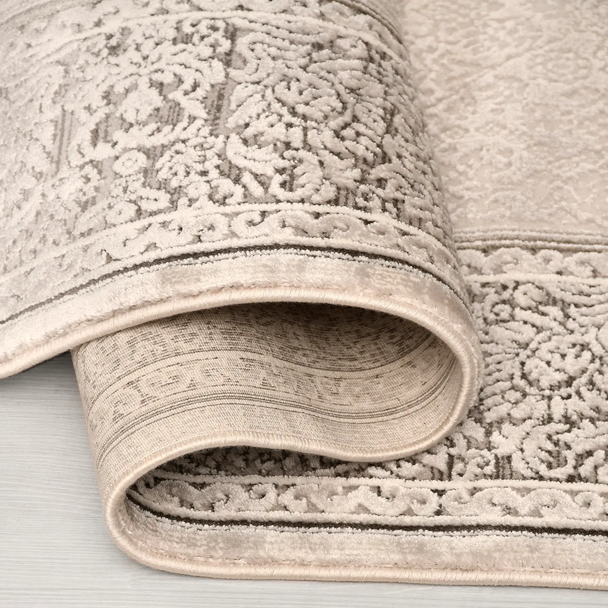 SHARED | Arcade Cream Taupe Brown Persian Style Traditional Machine W photo 2