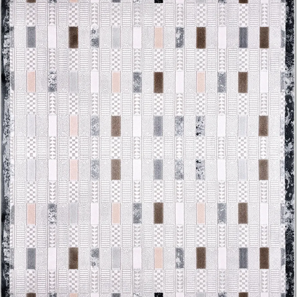 SHARED | Upland Cream Grey Modern Geometric Machine Woven Living Room photo 2